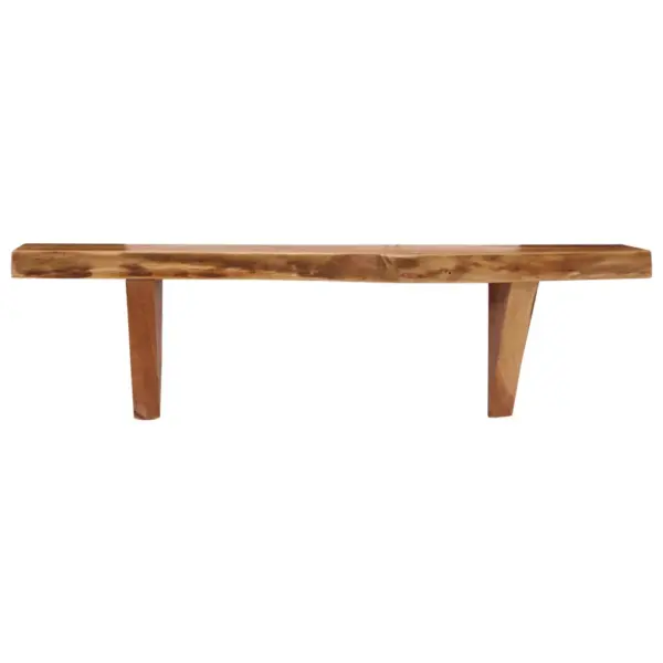 Akaatsiapuidust seinariiulid loodusliku servaga, 2 tk, 60 x 20 x 18 cm – 5