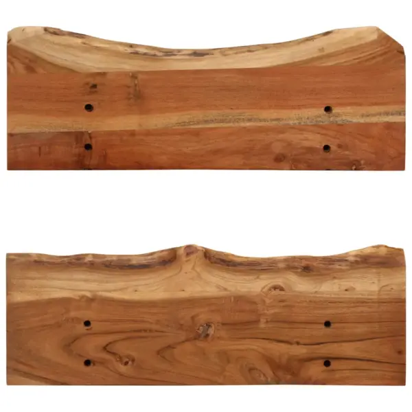 Akaatsiapuidust seinariiulid loodusliku servaga, 2 tk, 60 x 20 x 18 cm – 7