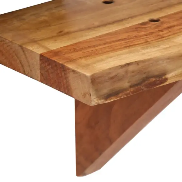 Akaatsiapuidust seinariiulid loodusliku servaga, 2 tk, 60 x 20 x 18 cm – 9