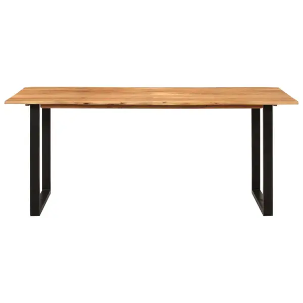 Industriaalstiilis akaatsiapuidust söögilaud musta terasraamiga, 180 x 90 x 76 cm – 2