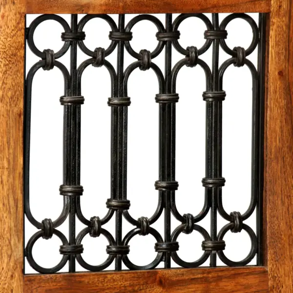 Klassikalised akaatsiapuidust söögitoolid dekoratiivse malmist seljatoega, pruun, 6 tk – 4