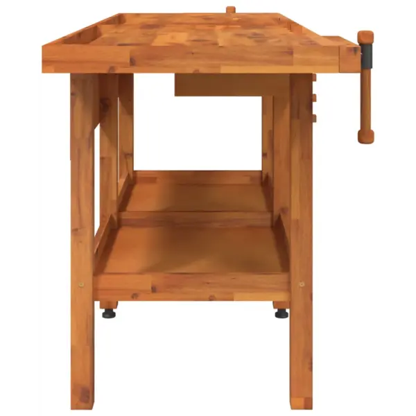 Akaatsiapuidust tööpink sahtlite ja kruustangidega, 184–192 x 54–62 x 83 cm – 5