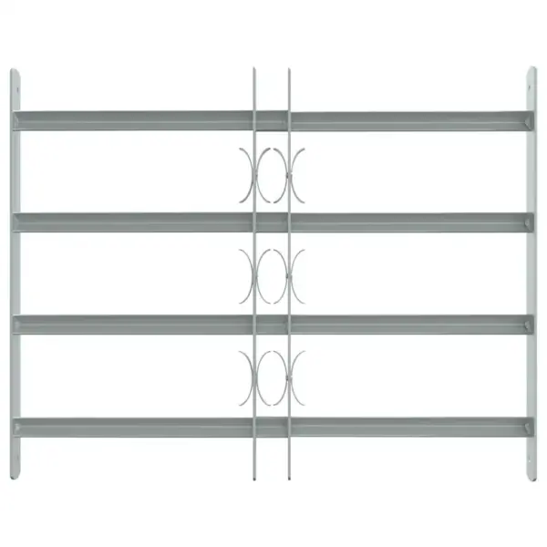 Reguleeritavad akna turvatrellid, tsingitud teras, 4 põikitrelli, hõbedane, 600 x 500–650 mm – 2