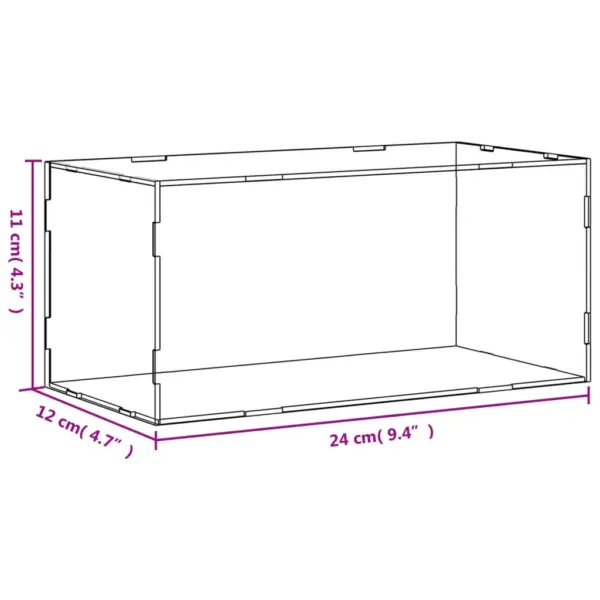 Läbipaistev akrüülist vitriinkarp musta põhjaga, 24 x 12 x 11 cm – 6