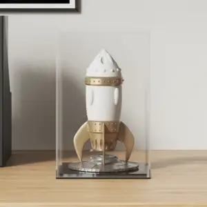 Akrüülist vitriinkast kollektsioonidele, läbipaistev/must, 14 x 14 x 22 cm