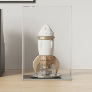 Akrüülist vitriinkast kollektsioonidele, läbipaistev/must, 17 x 12 x 25 cm