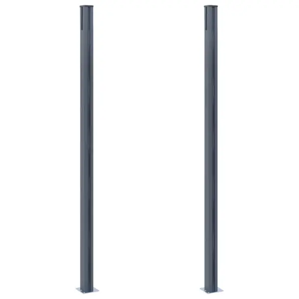 Alumiiniumist aiapostid terasalusega, tumehall, 185 cm, 2 tk – 3