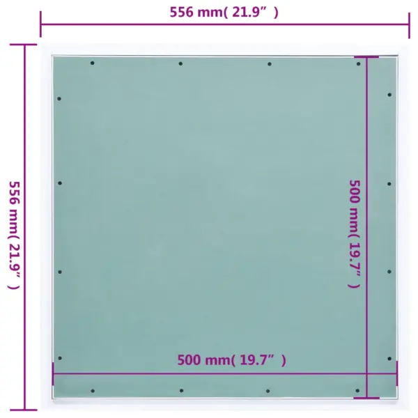 Ligipääsupaneel alumiiniumraamiga, roheline kipsplaat, 500 x 500 mm – 9