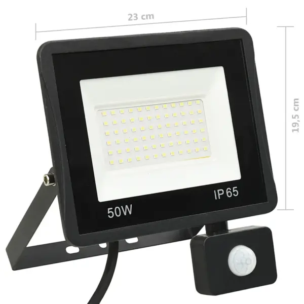 Anduriga LED-prožektor välitingimustesse, 50 W, soe valge, must, 23 x 19,5 cm – 11