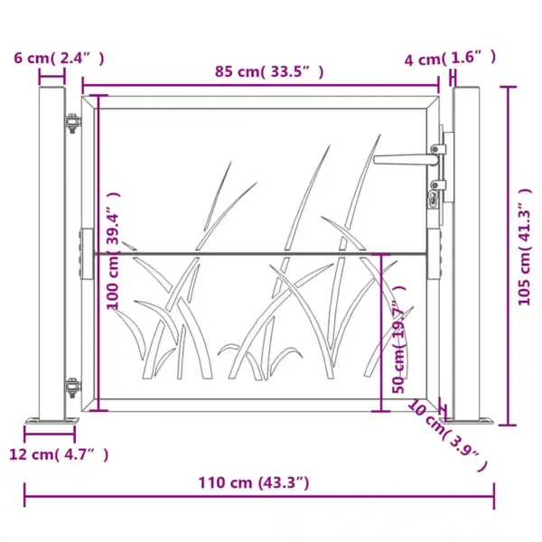Antratsiithall terasest aiavärav murukujundusega, 100 x 100 cm – 9