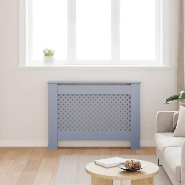 Ristmustriga radiaatorikate, antratsiithall MDF, 112 x 19 x 81,5 cm – 3