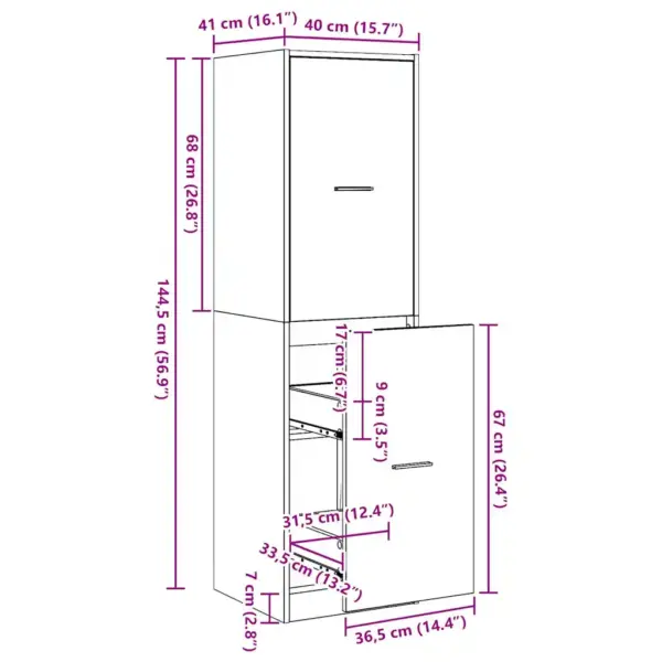 Apteekri kapp musta tamme toonis, tehispuit, 40 x 41 x 144,5 cm – 11