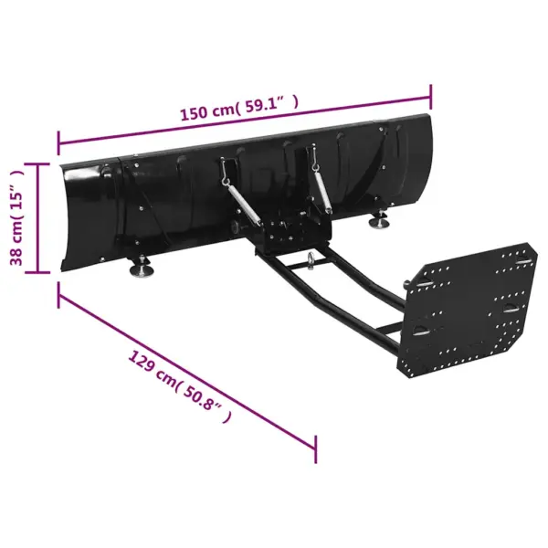 ATV lumesahk, 150 x 38 cm, must, pulbervärvitud teras – 10