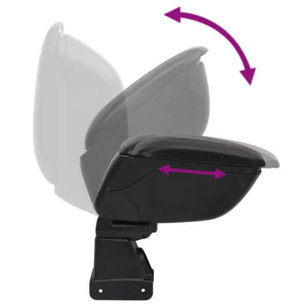 Reguleeritava kõrgusega auto käetugi panipaigaga, must ABS, LADA LARGUS 2012–2018, 13 x 31 x (31–44) cm – 7