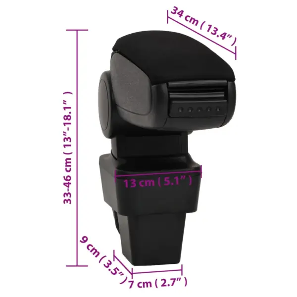 Auto käetugi panipaigaga OPEL ASTRA H-le, reguleeritav kõrgus, must ABS, 13 x 34 x 33–46 cm – 10