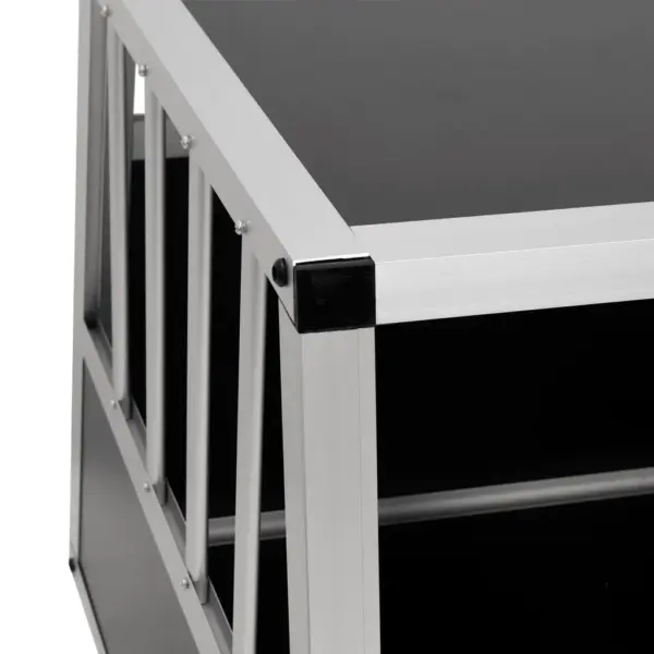 Auto pagasiruumi koerapuur kahe uksega, hõbedane alumiinium ja MDF, 89 x 69 x 50 cm – 8