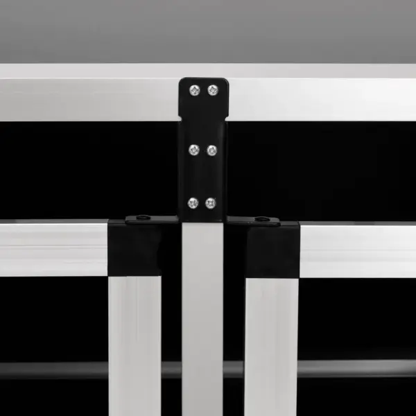 Auto pagasiruumi koerapuur kahe uksega, hõbedane alumiinium ja MDF, 89 x 69 x 50 cm – 9