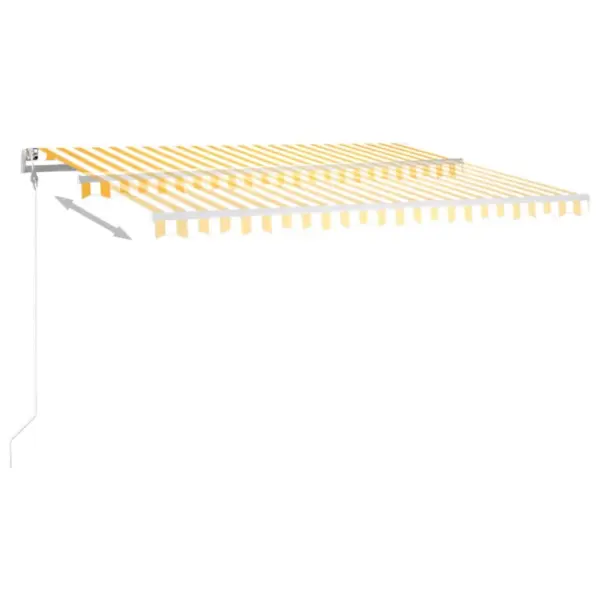 Automaatne LED-terrassivarikatus tuuleanduriga, kollane-valge, 450 x 350 cm – 3