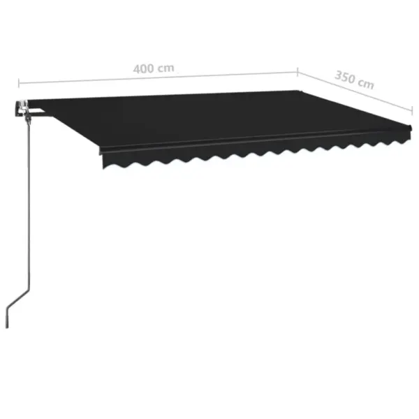 Automaatne terrassimarkiis LED-valgustuse ja tuuleanduriga, antratsiithall, 400 x 350 cm – 10