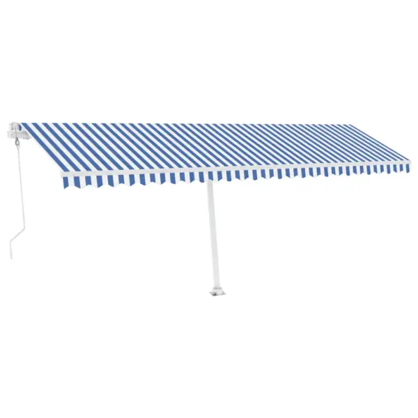 Automaatne terrassimarkiis LED-valgustuse ja tuuleanduriga, 600 x 350 cm, sinine-valge - 2