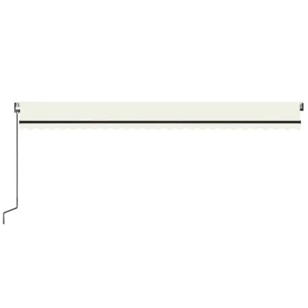 Automaatne sissetõmmatav terrassivarikatus, 600 x 350 cm, kreemjasvalge, antratsiithalli alumiiniumraamiga – 4