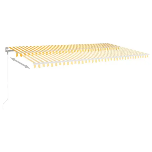 Automaatne õuevarikatus LED-valgustuse ja tuuleanduriga, 600 x 350 cm, kollane/valge – 3