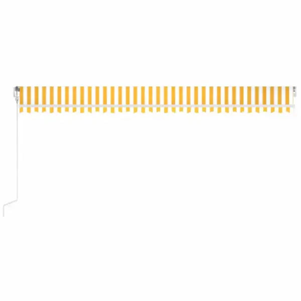 Automaatne õuevarikatus LED-valgustuse ja tuuleanduriga, 600 x 350 cm, kollane/valge – 4