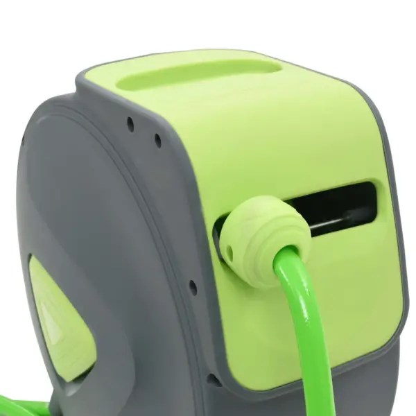 Automaatselt sissetõmmatav aiavoolikupool seinale, 20+2 m, roheline-hall, 1/2″ PVC voolik – 4