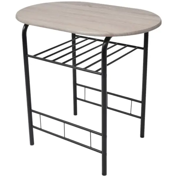 Kompaktne baarikomplekt 2 tabureti ja MDF lauaplaadiga, must metallraam – 4