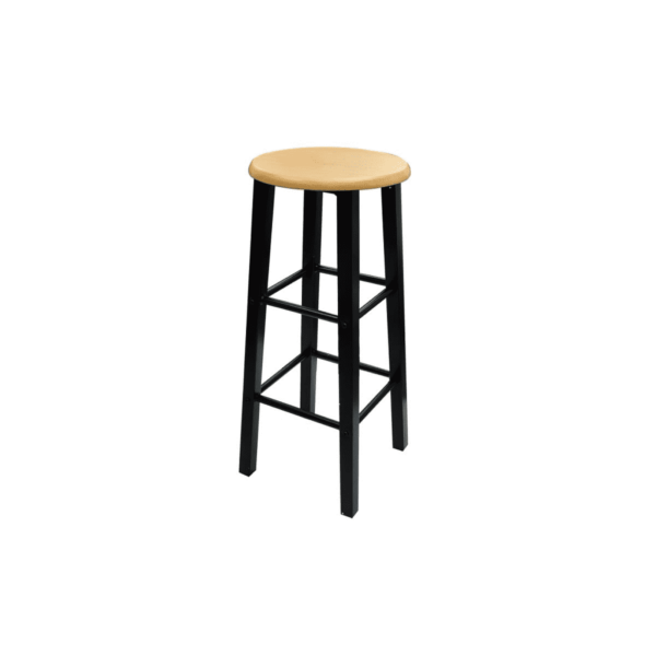 Baarilaua ja 2 baaripuki komplekt, must/beež MDF ja teras, laud 72,5 x 55 x 82,5 cm – 3