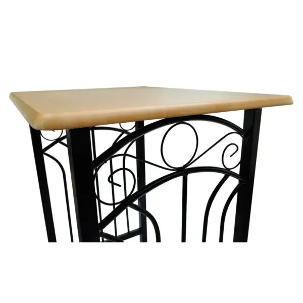 Baarilaua ja 2 baaripuki komplekt, must/beež MDF ja teras, laud 72,5 x 55 x 82,5 cm – 4