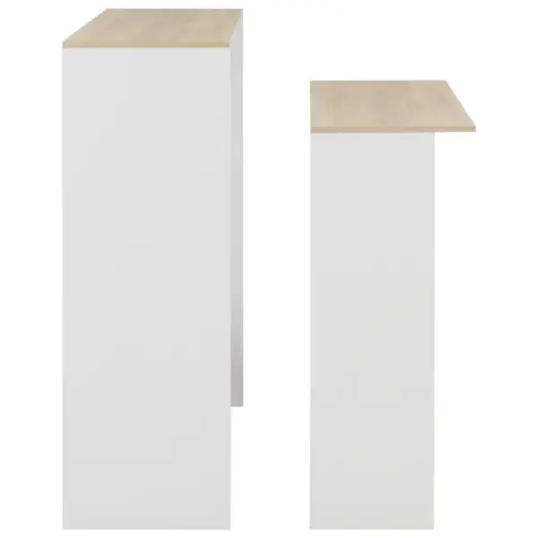 Baarilaud 2 lauaplaadiga, valge ja tamm, tehispuit, 130 x 40 x 120 cm – 6