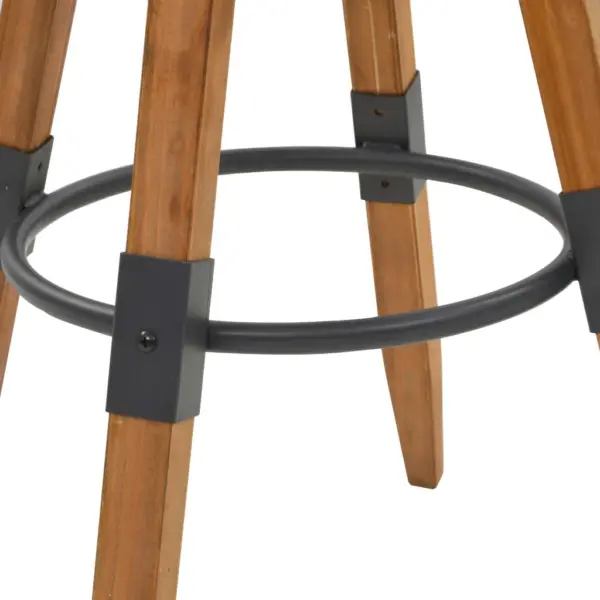 Reguleeritava kõrgusega baaripukid jalatoega, 2 tk, nulupuit ja teras, pruun, 53,5 x 53,5 x 79 cm – 5