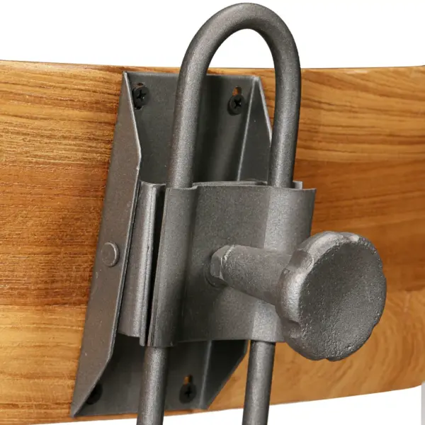 Tööstusliku stiiliga baaripukid, 2 tk, taaskasutatud tiigipuidust ja terasest, pruun, 41 x 51 x 102 cm – 9