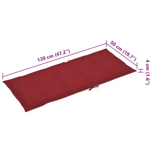 Bambusest kiiktool veinipunase veekindla padjaga, 66 x 86 x 105 cm – 9