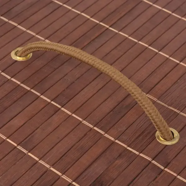 Bambusest ovaalne pesukorv eemaldatava voodriga, pruun, 45 x 35 x 60 cm – 5