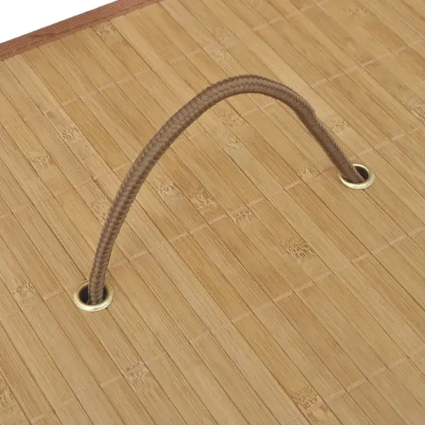 Ristkülikukujuline bambusest pesukorv eemaldatava polüestrist sisekotiga, naturaalne, 52 x 32 x 60 cm – 5