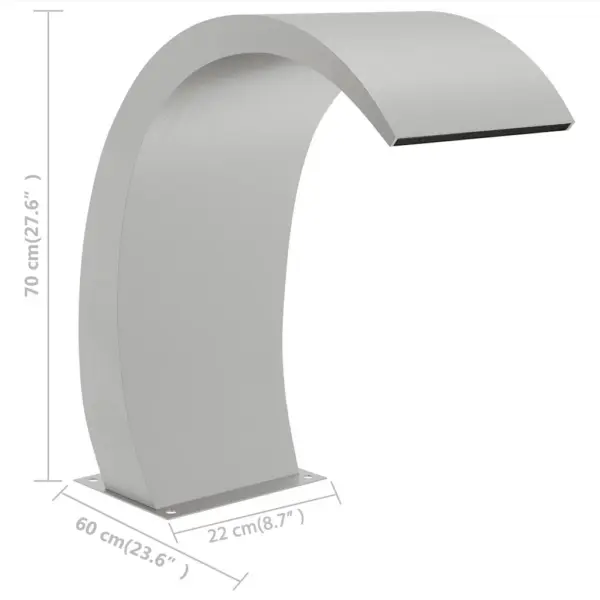 Basseini purskkaev roostevabast terasest 304, hõbedane, 22 x 60 x 70 cm – 9