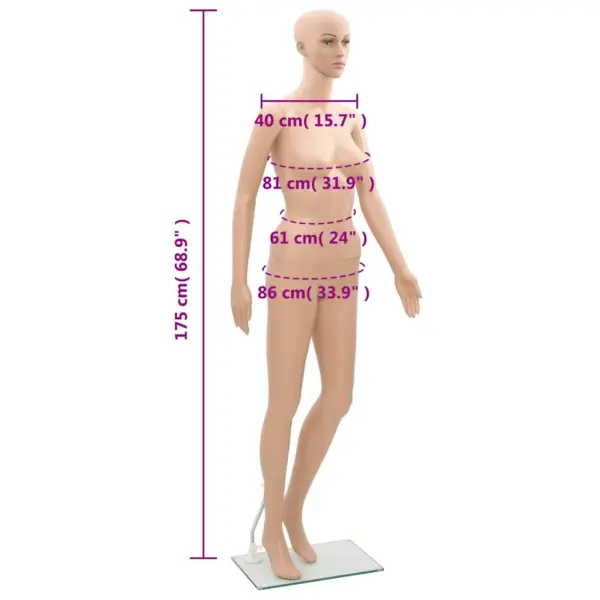 Beež naismannekeen klaasalusel, kõrgus 175 cm, suurus 36–38 – 11