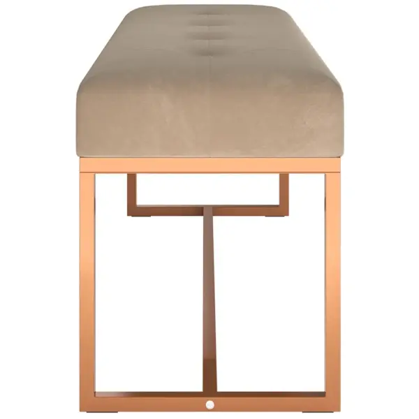 Beež sametist pink metallraamiga, 110 x 36 x 45 cm – 4
