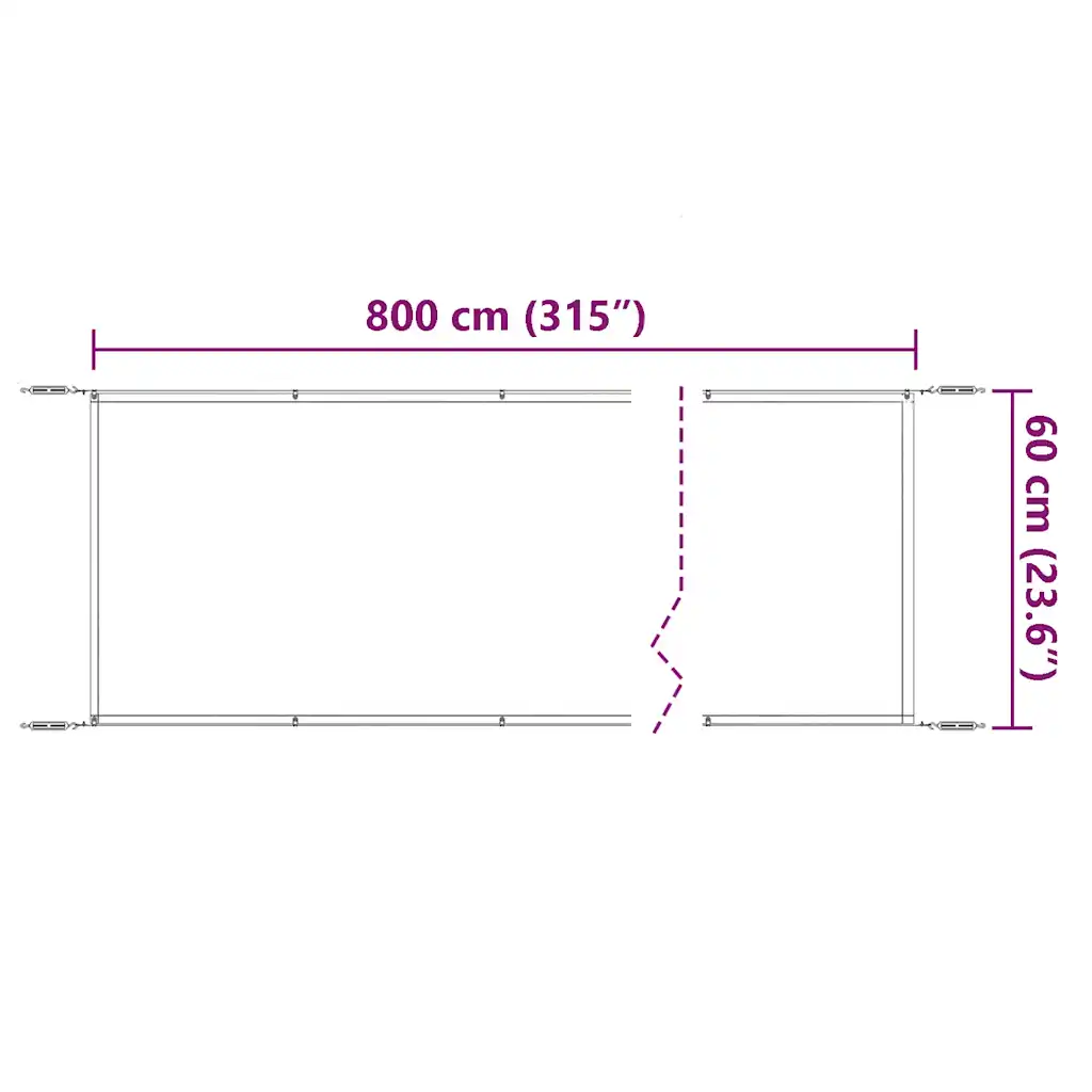 Terrassi varikatus oxford-kangast, beež, 60 x 800 cm