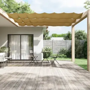 Pergola liugvarikatus terrassile, beež Oxford-kangas, 100 x 1000 cm