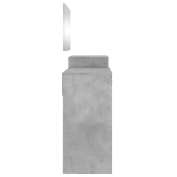 3-osaline tualettlaua komplekt peegli ja hoiukapiga, betoonhall tehispuit – 6