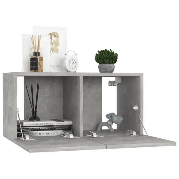 Seinale kinnitatav 4-osaline telerikappide komplekt, betoonhall, puitlaastplaat - 4