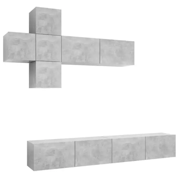 7-osaline rippuv telerikappide komplekt, betoonhall, puitlaastplaat – 2