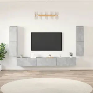 7-osaline seinale paigaldatavate TV-kappide komplekt, betoonhall, tehispuit