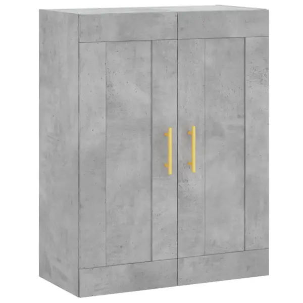 Kõrge kapp avatud riiulitega, betoonhall, tehispuit ja metall, 69,5 x 34 x 180 cm - 5