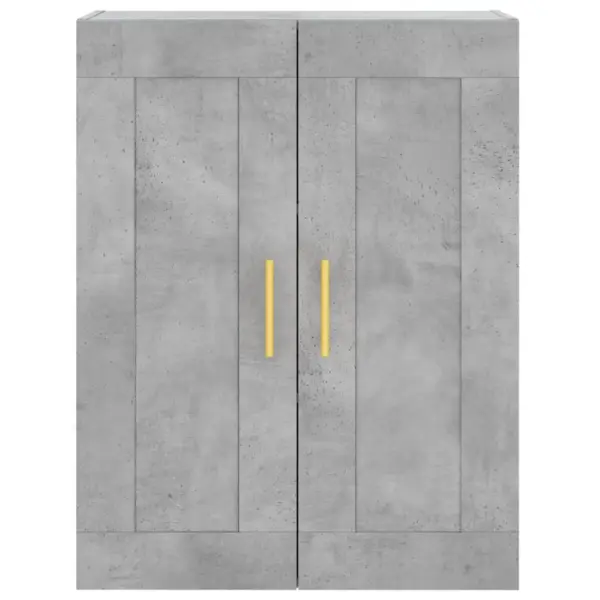 Kõrge kapp avatud riiulitega, betoonhall, tehispuit ja metall, 69,5 x 34 x 180 cm - 6