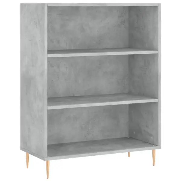 Kõrge kapp avatud riiulitega, betoonhall, tehispuit ja metall, 69,5 x 34 x 180 cm - 7