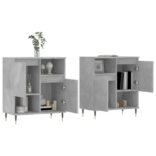 Betoonhall puhvetkapp, 2 tk, tehispuit ja metall, 120 x 35 x 70 cm - 3